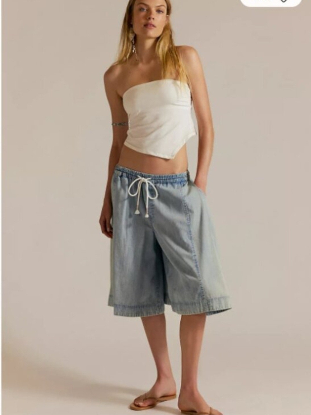 Free People We The Free Distant Lover Culotte Jeans Shorts Medium Boho